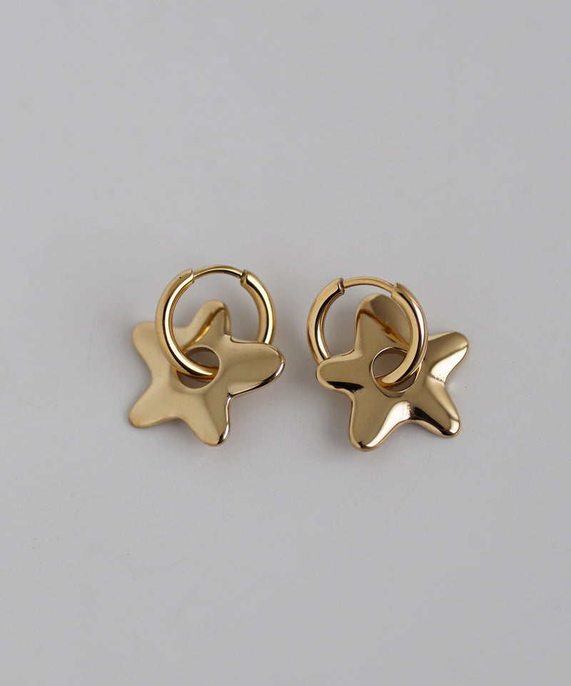 ニュアンススターフープピアス[ステンレス][Ownideal]