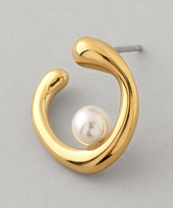 パール×ニュアンスラインピアス[Ownideal]