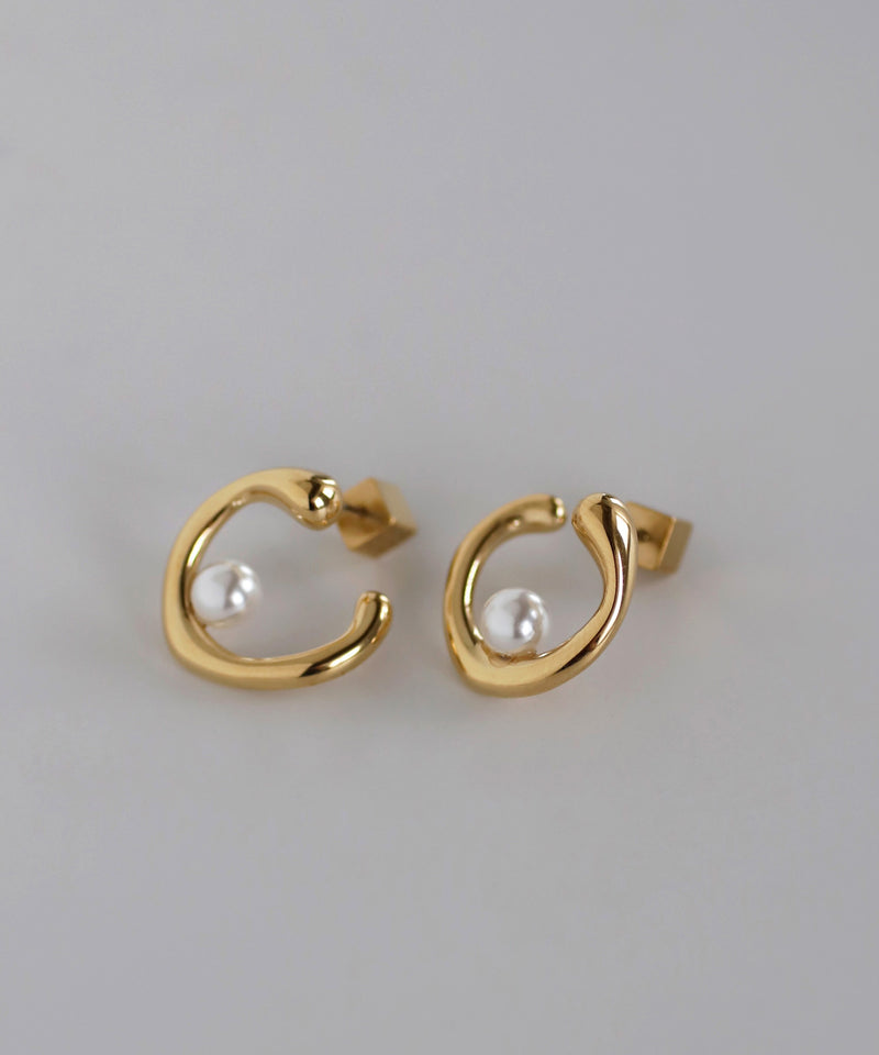 パール×ニュアンスラインピアス[Ownideal]