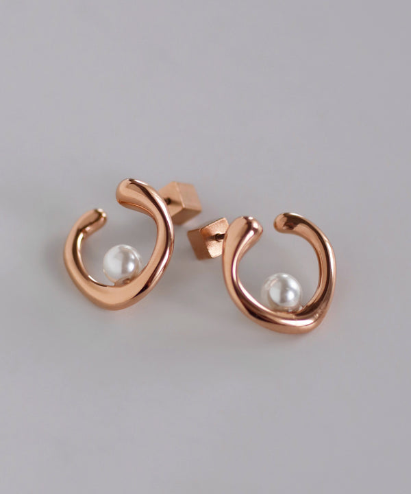 パール×ニュアンスラインピアス[Ownideal]