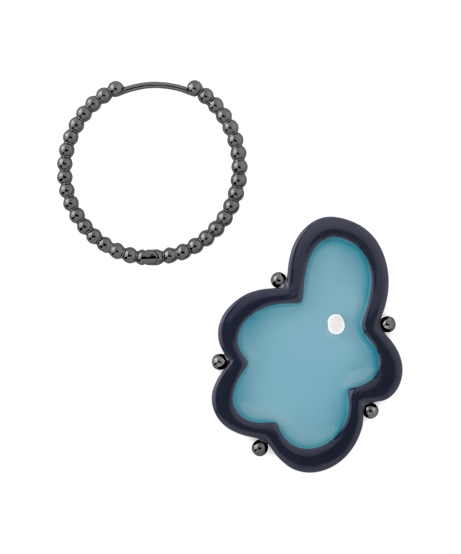 mimi33】ニュアンスプレートフープピアス[Ownideal]｜アネモネ