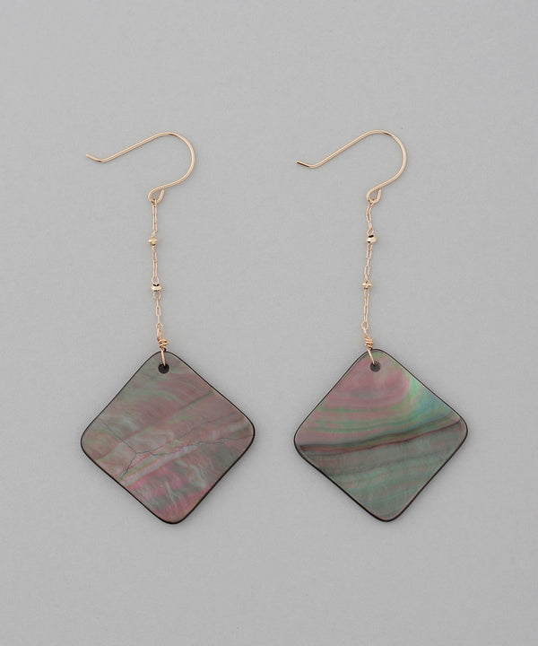 Square shell earrings [K10][Basic]