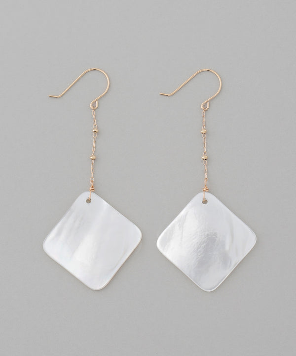 Square shell earrings [K10][Basic]