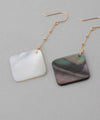 Square shell earrings [K10][Basic]