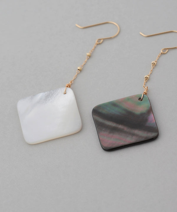 Square shell earrings [K10][Basic]