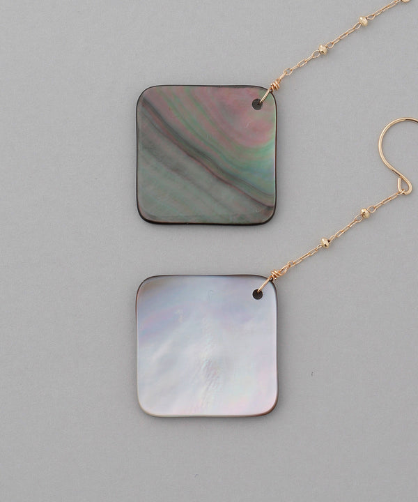 Square shell earrings [K10][Basic]
