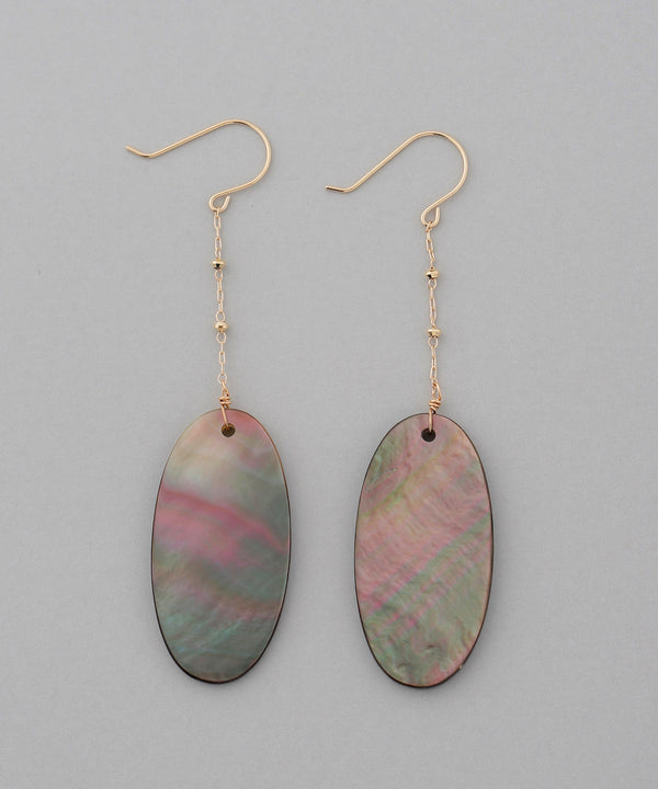 Oval shell earrings [K10][Basic]