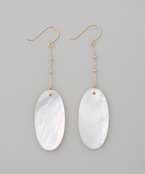 Oval shell earrings [K10][Basic]