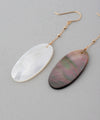 Oval shell earrings [K10][Basic]