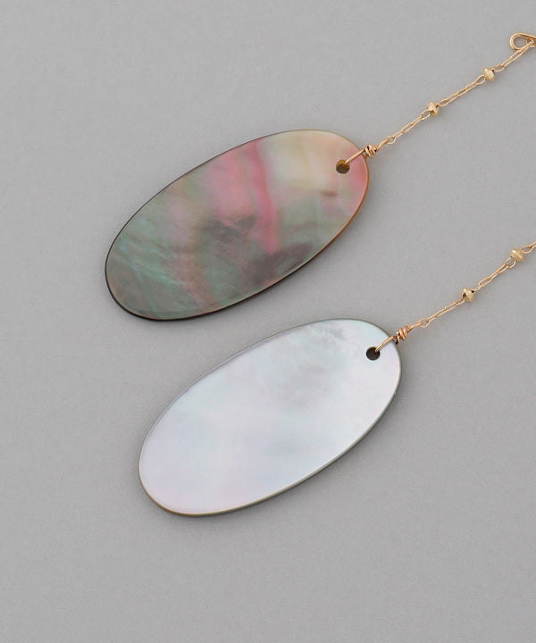 Oval shell earrings [K10][Basic]