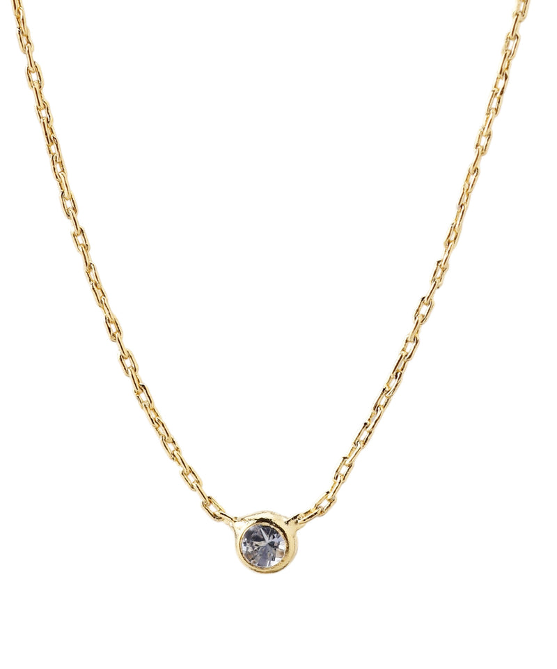 Gold-framed birthstone necklace