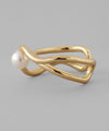 Pearl x Wave Line Ring