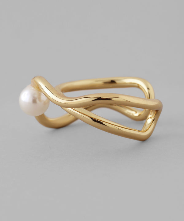 Pearl x Wave Line Ring