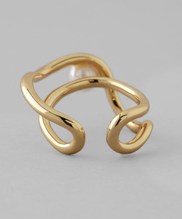 Pearl x Wave Line Ring