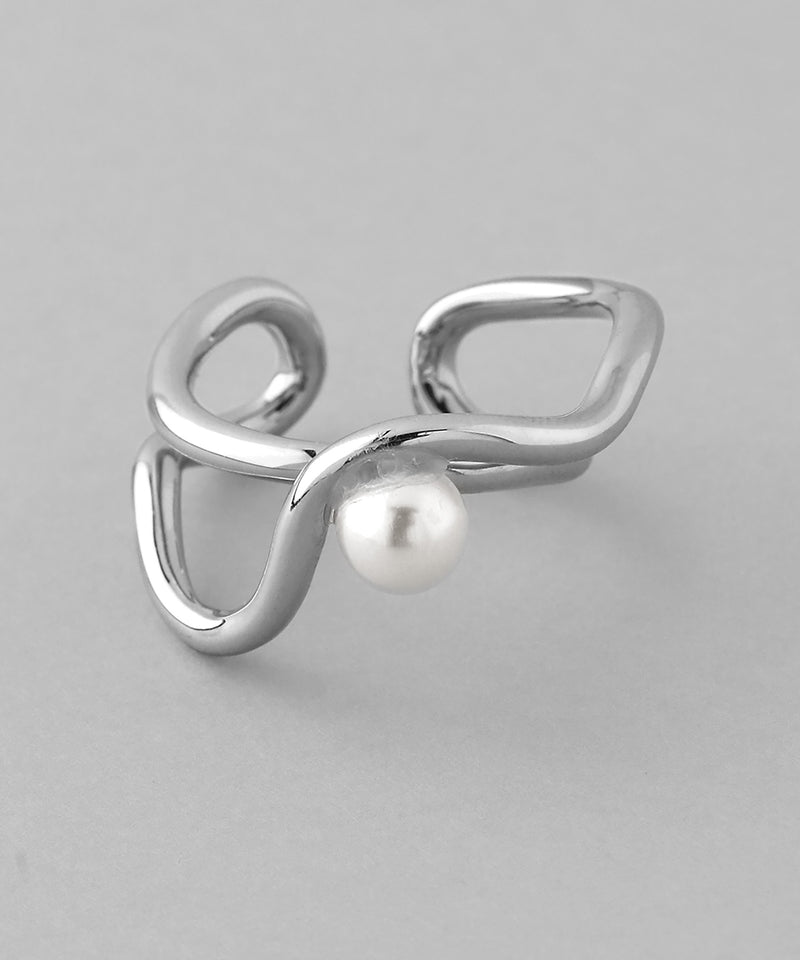 Pearl x Wave Line Ring