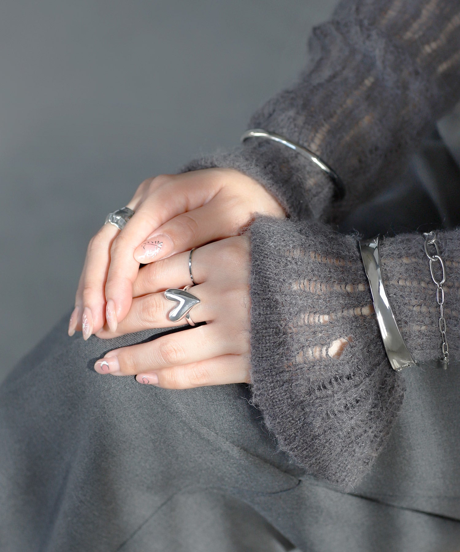 ANEMONE】メタルハートリング｜アネモネ・シエナロゼ・ミミサンジュウ