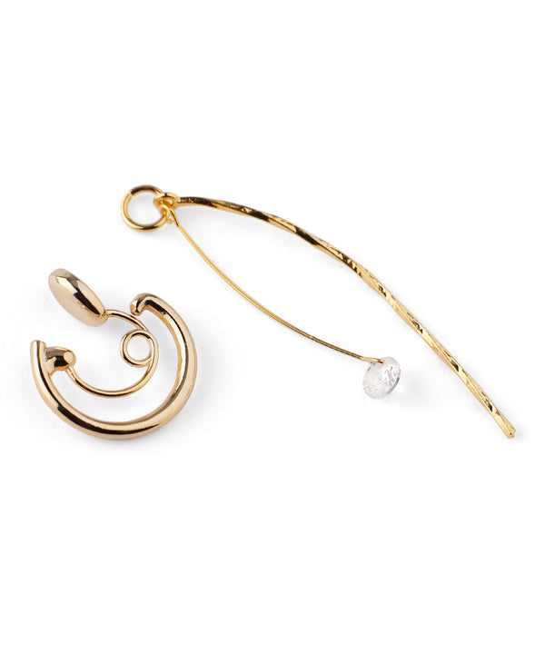 メタルカーブラインの2WAYイヤリング