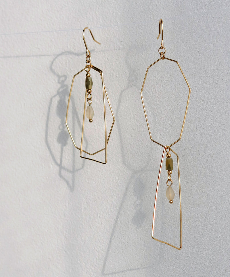 フープ×ビーズピアス[Sheerchic]