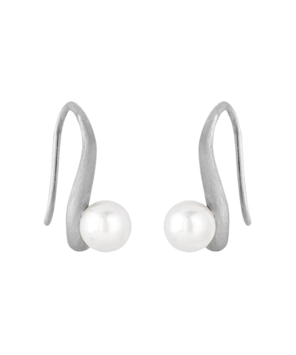 パール×ウェーブメタルフックピアス