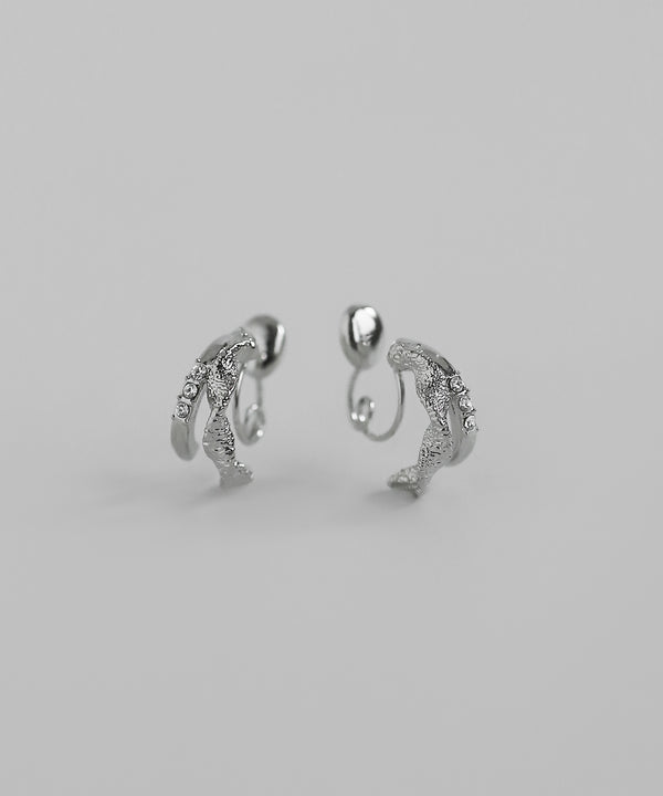 ビジュー×ダブルラインカールイヤリング[Sheerchic]