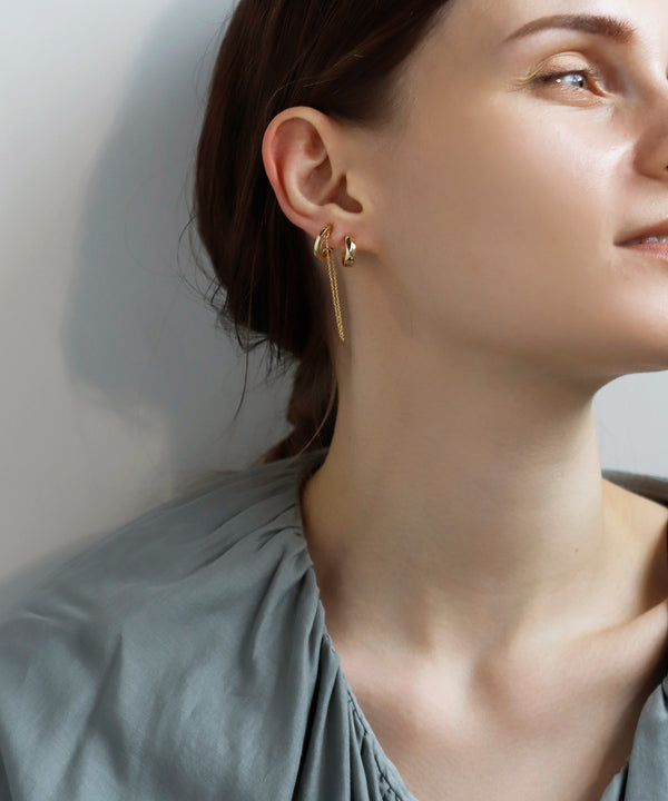 Hoop x Chain Set Earrings [Ownideal]