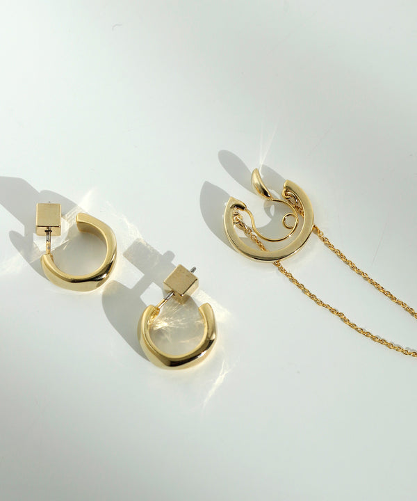 mimi33】フープ×チェーンセットピアス[Ownideal]｜SANPO ONLINE