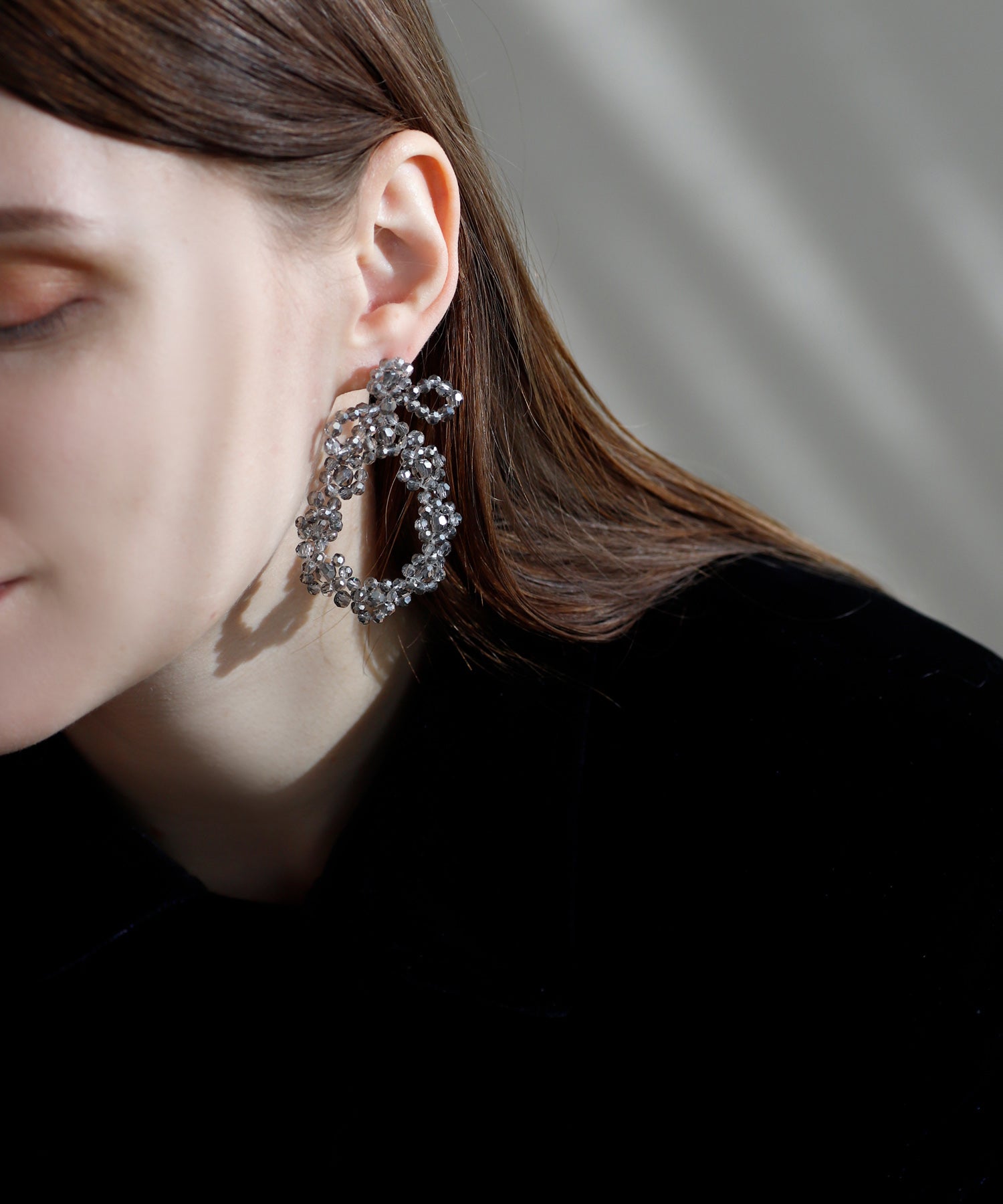 mimi33】ガラスビーズステッチピアス[Ownideal]｜アネモネ・シエナロゼ