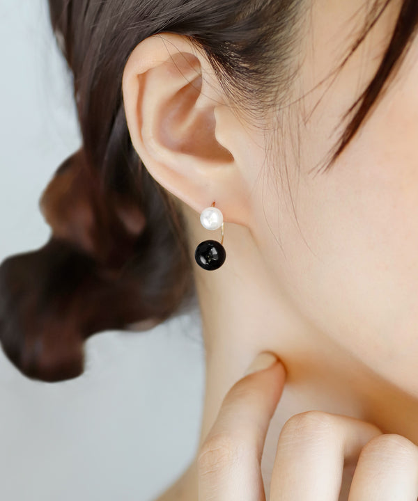 パール×スフィアバックキャッチピアス
