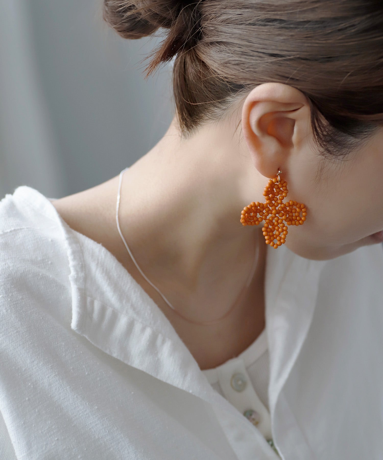 mimi33】ビーズフラワーピアス[Ownideal]｜アネモネ・シエナロゼ