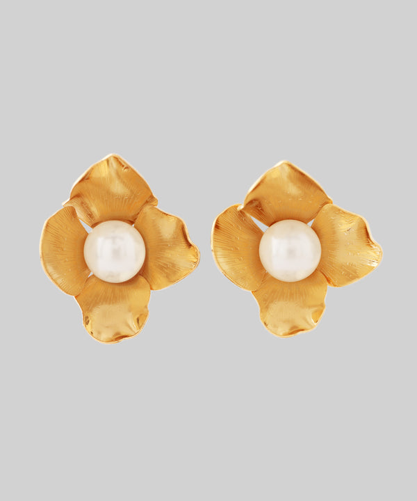 パール×フラワーピアス[Ownideal]