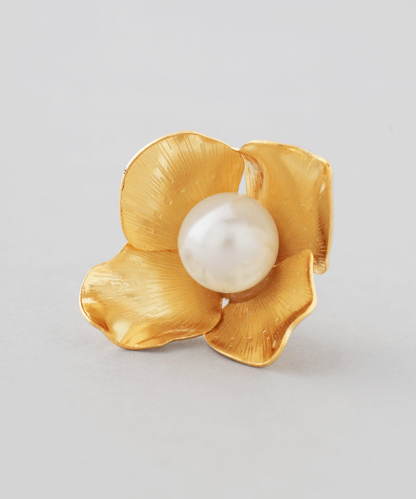パール×フラワーピアス[Ownideal]