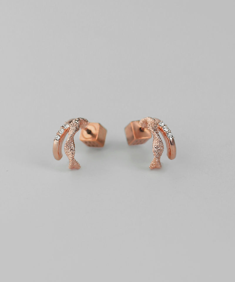 ビジュー×ダブルラインカールピアス[Sheerchic]