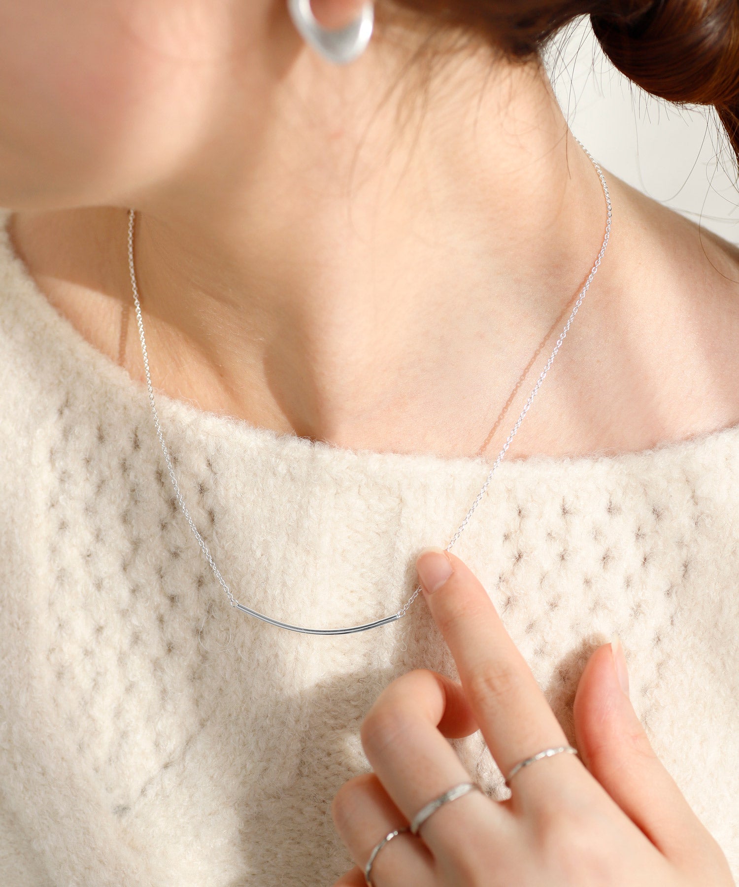 ANEMONE】カーブバーネックレス[silver925]｜SANPO ONLINE