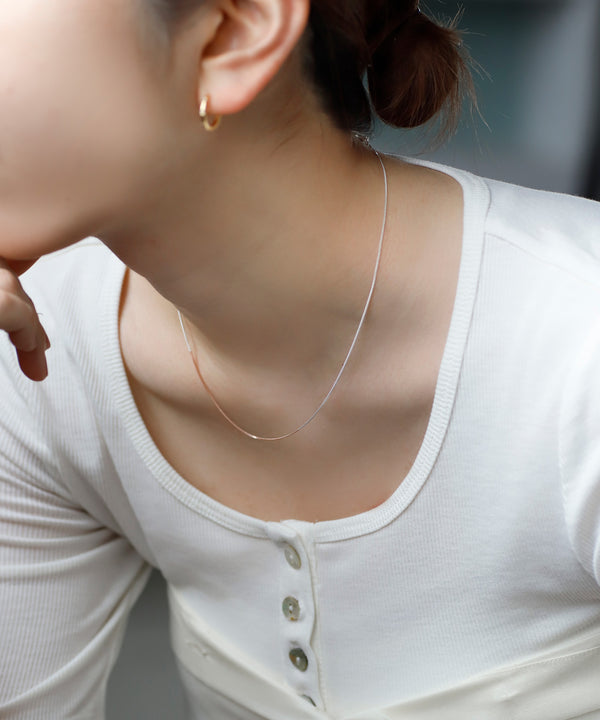 Combination Color Slim Chain Necklace [Silver 925] [Basic]