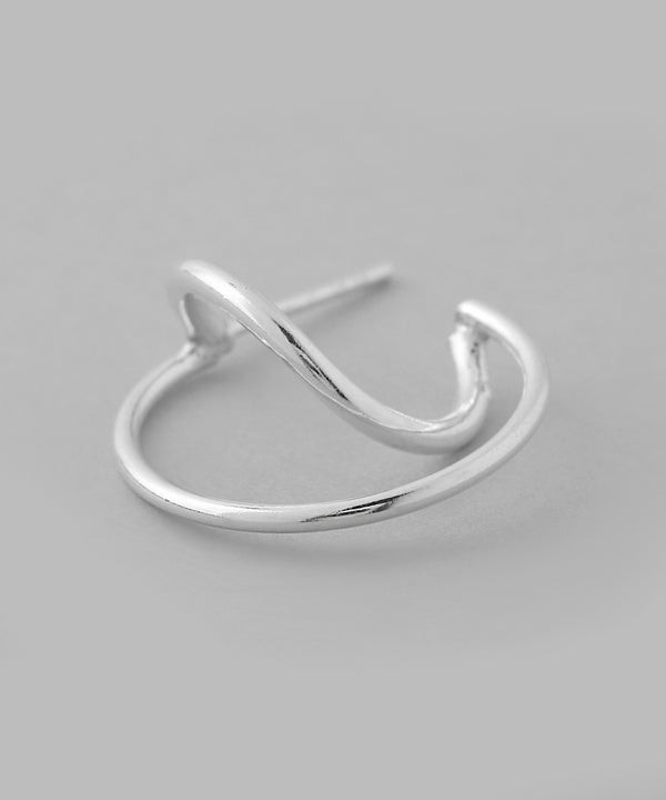 Double line hoop earrings [silver925]