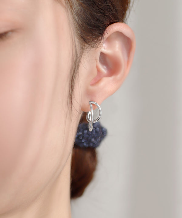 Double line hoop earrings [silver925]