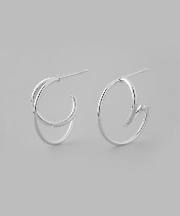 Double line hoop earrings [silver925]