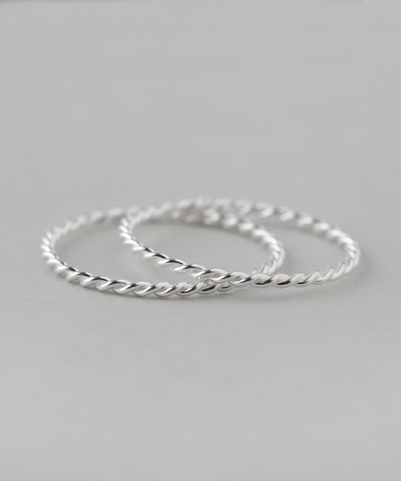 Slim Twist Rings [Set of 2] [Silver 925]