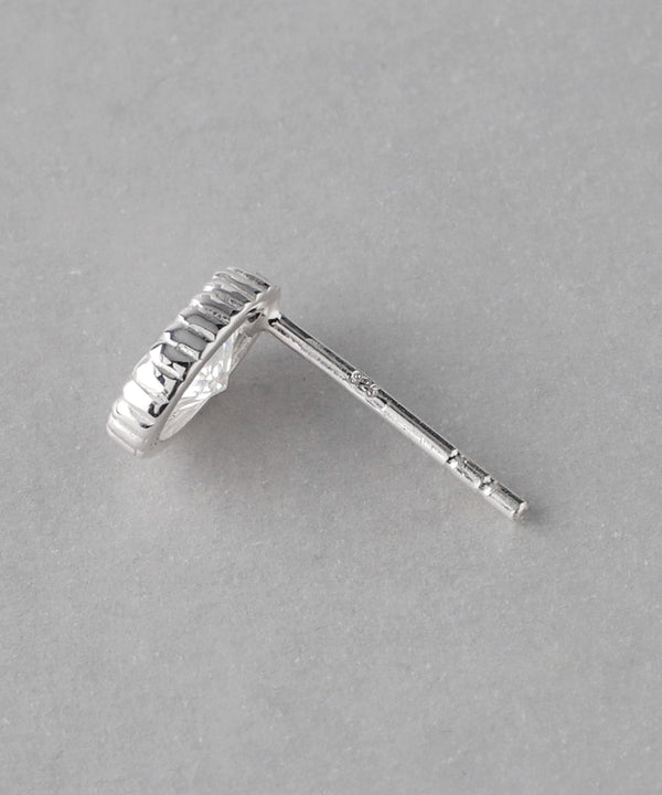 オーバルビジューピアス[silver925][Basic]