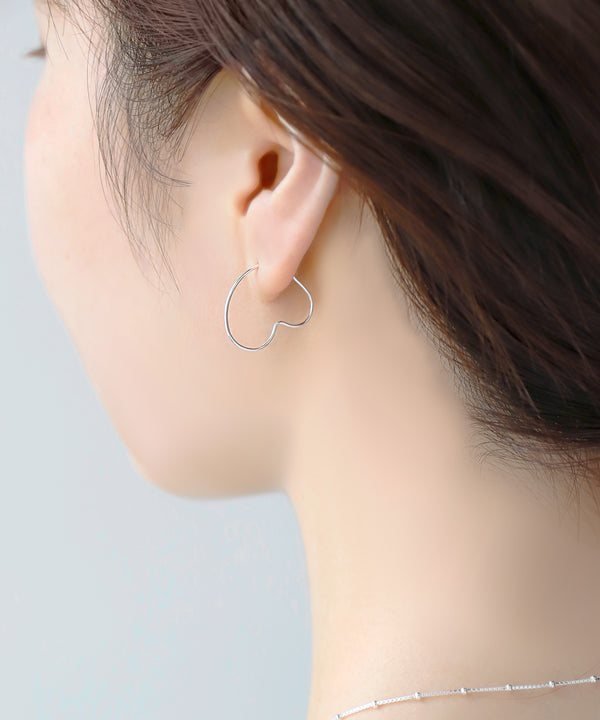 ハートラインフープピアス[silver925]