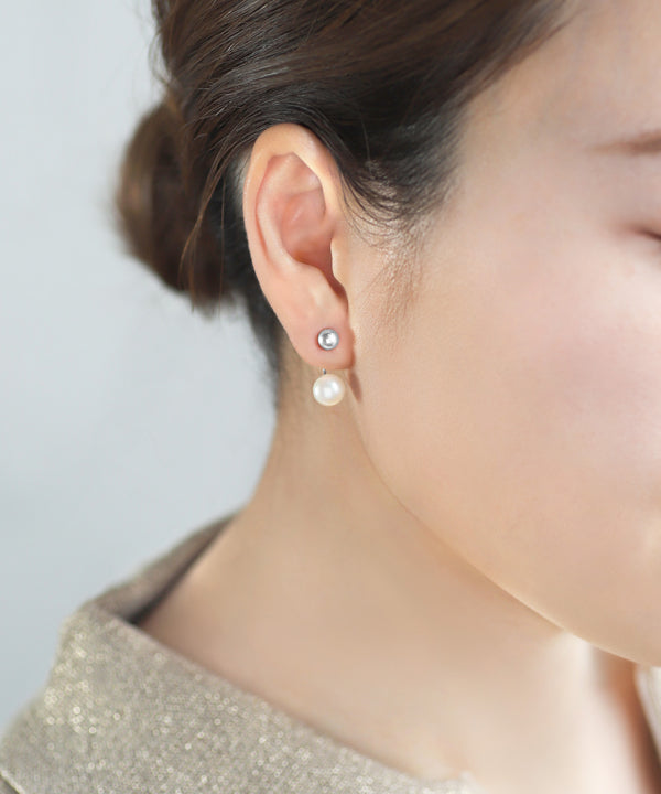 スフィア×パールバックキャッチピアス[silver925]
