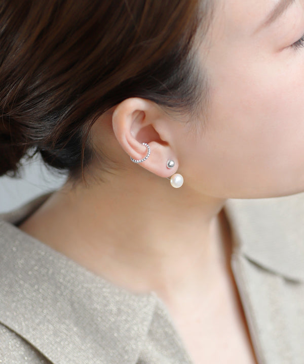 スフィア×パールバックキャッチピアス[silver925]