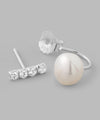 ビジューライン×パールバックキャッチピアス[silver925]