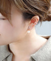 ビジューライン×パールバックキャッチピアス[silver925]