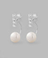 ビジューライン×パールバックキャッチピアス[silver925]
