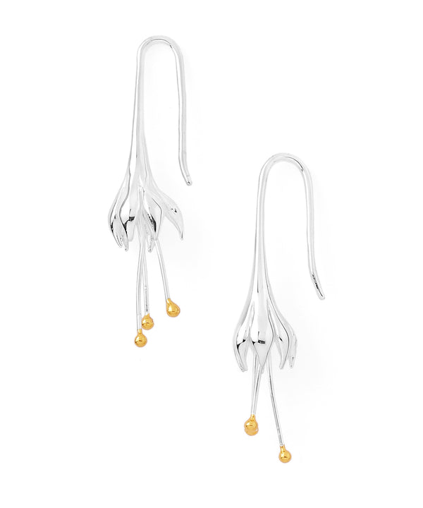 Combination Color Flower Hook Earrings [Silver 925] [Sheerchic]