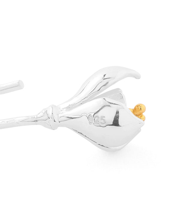 Combination Color Flower Hook Earrings [Silver 925] [Sheerchic]