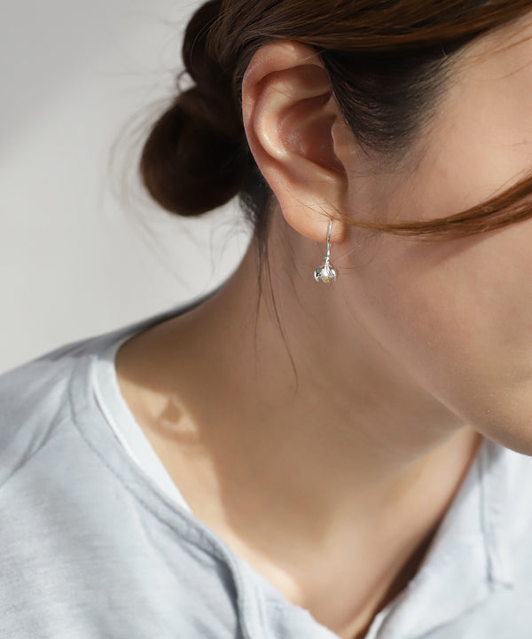 Combination Color Flower Hook Earrings [Silver 925] [Sheerchic]