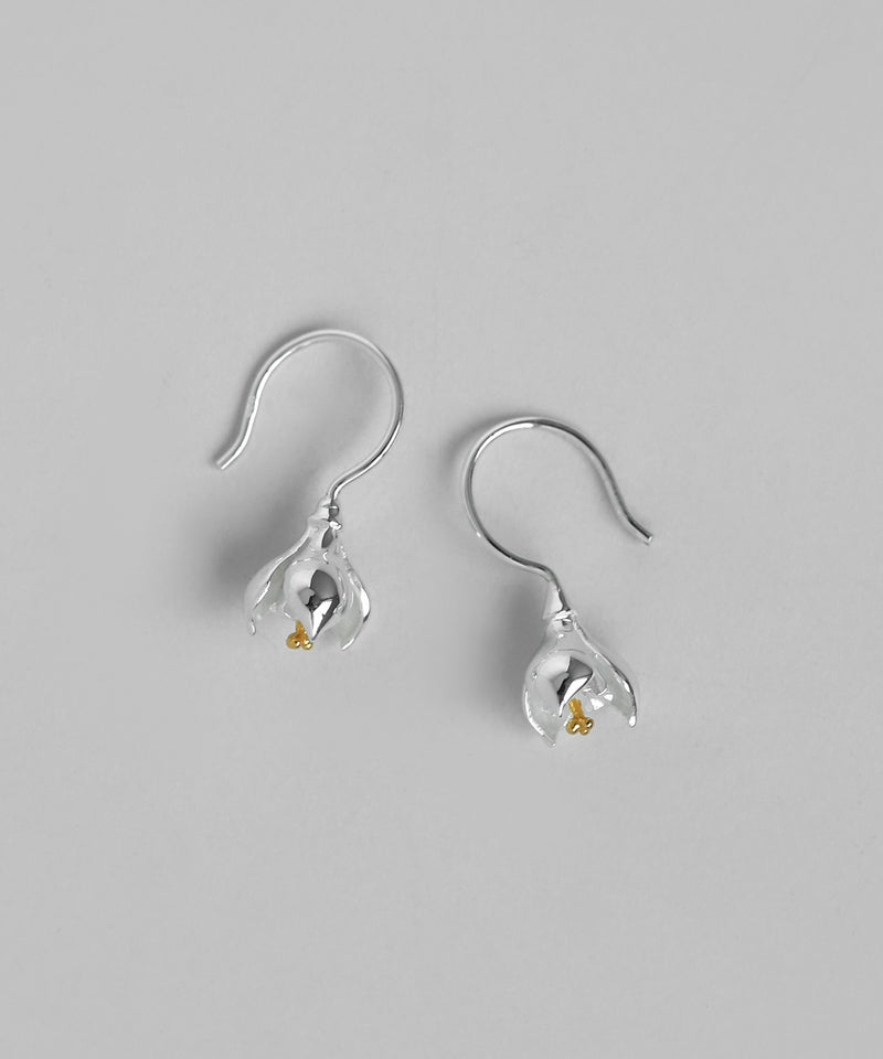 コンビカラーフラワーフックピアス[silver925][Sheerchic]