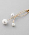 Pearl x Cross Line Earrings [K14GF]
